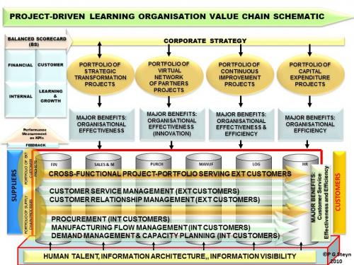 Project Driven Learning Organisation Value Chain Schematic